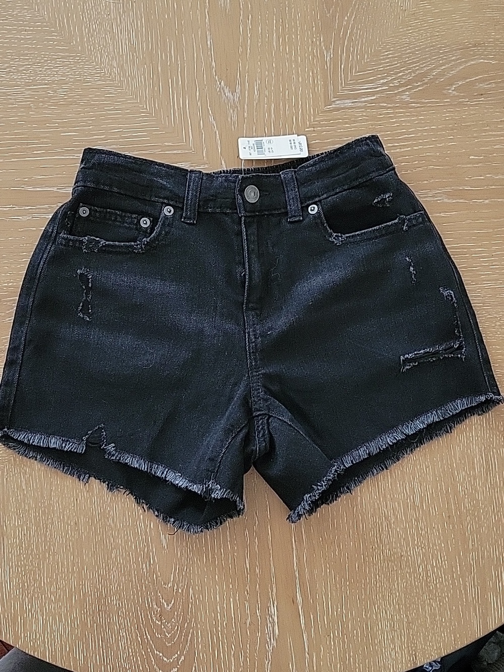 Aerie Black Denim Shorts